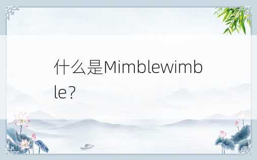 什么是Mimblewimble？