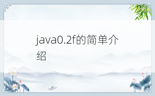 java0.2f的简单介绍