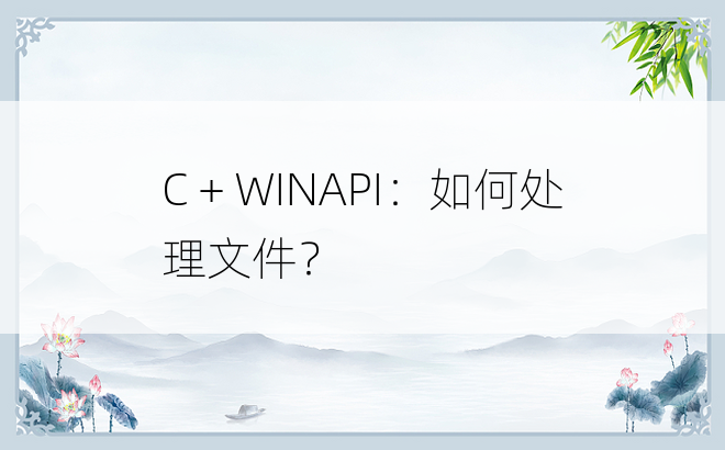 C + WINAPI：如何处理文件？