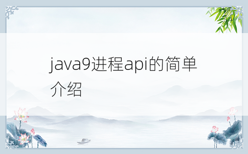java9进程api的简单介绍