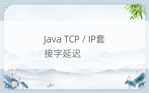Java TCP / IP套接字延迟