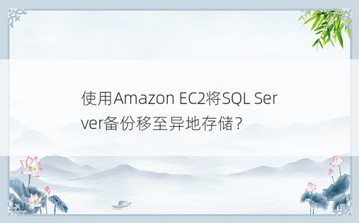 使用Amazon EC2将SQL Server备份移至异地存储？