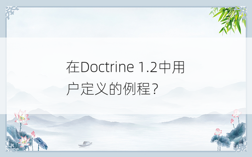 在Doctrine 1.2中用户定义的例程？
