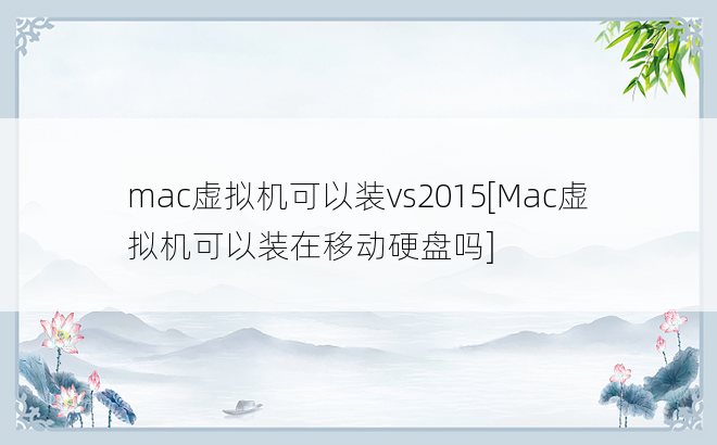 mac虚拟机可以装vs2015[Mac虚拟机可以装在移动硬盘吗]