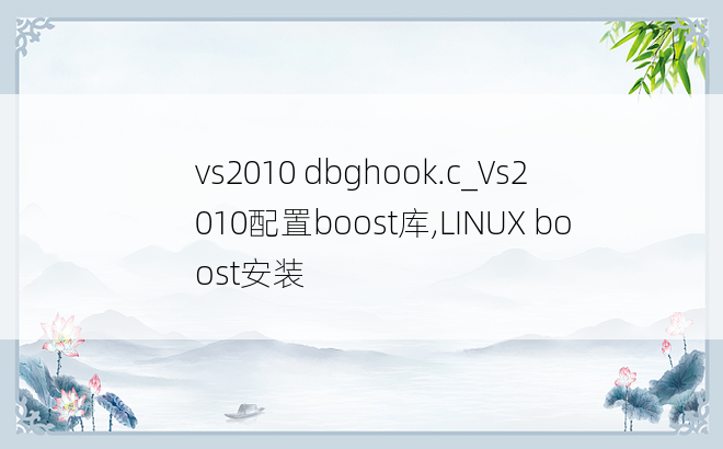 vs2010 dbghook.c_Vs2010配置boost库,LINUX boost安装
