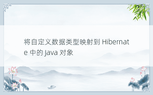 将自定义数据类型映射到 Hibernate 中的 Java 对象