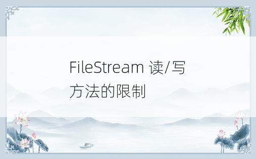 FileStream 读/写方法的限制