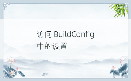 访问 BuildConfig 中的设置 