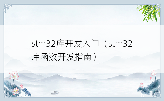 stm32库开发入门（stm32库函数开发指南）