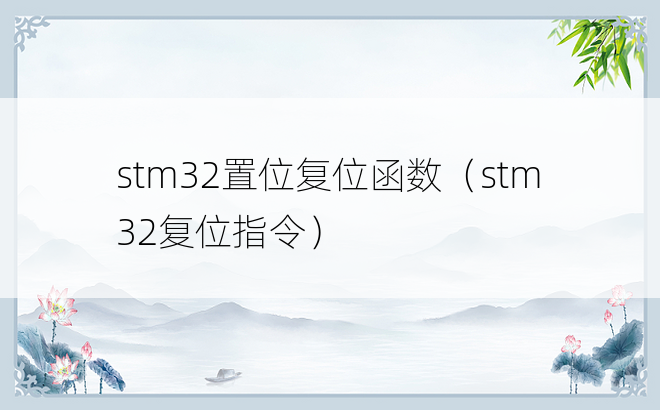 stm32置位复位函数（stm32复位指令）