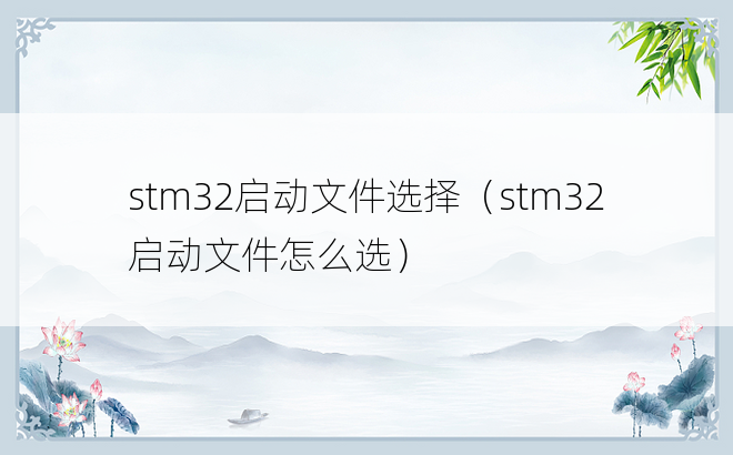 stm32启动文件选择（stm32启动文件怎么选）