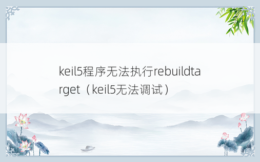 keil5程序无法执行rebuildtarget（keil5无法调试）