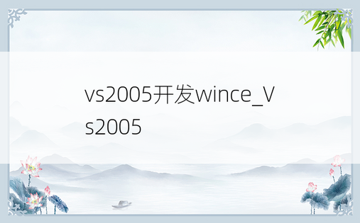 vs2005开发wince_Vs2005