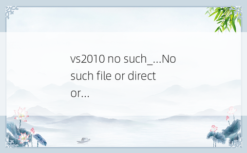 vs2010 no such_...No such file or director...