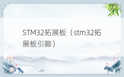 STM32拓展板（stm32拓展板引脚）
