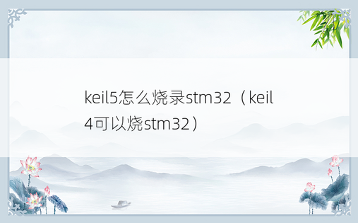 keil5怎么烧录stm32（keil4可以烧stm32）