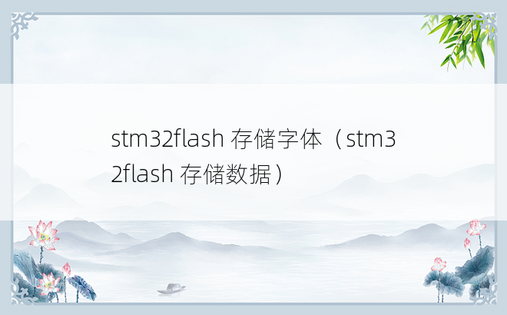 stm32flash 存储字体（stm32flash 存储数据） 