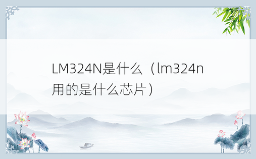 LM324N是什么（lm324n用的是什么芯片）