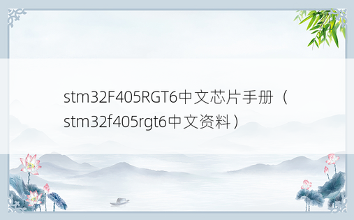 stm32F405RGT6中文芯片手册（stm32f405rgt6中文资料）