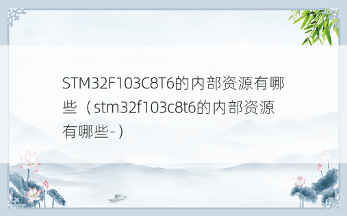 STM32F103C8T6的内部资源有哪些（stm32f103c8t6的内部资源有哪些-）