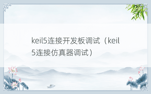 keil5连接开发板调试（keil5连接仿真器调试）