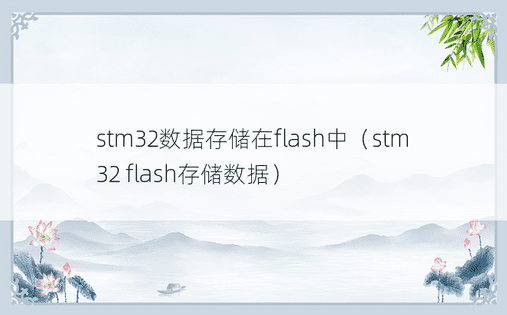 stm32数据存储在flash中（stm32 flash存储数据） 