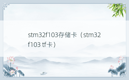 stm32f103存储卡（stm32f103 tf卡）