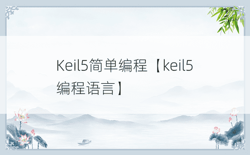 Keil5简单编程【keil5编程语言】
