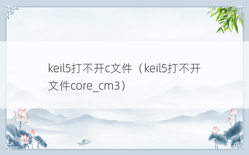 keil5打不开c文件（keil5打不开文件core_cm3）