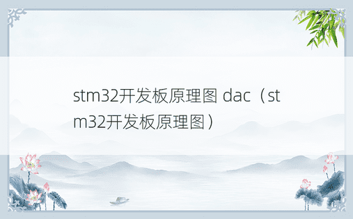 stm32开发板原理图 dac（stm32开发板原理图）