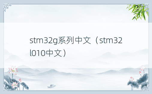 stm32g系列中文（stm32l010中文）