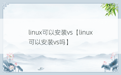 linux可以安装vs【linux可以安装vs吗】