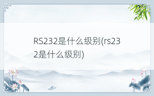 RS232是什么级别(rs232是什么级别)