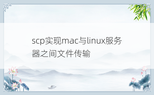 scp实现mac与linux服务器之间文件传输