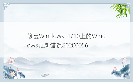 修复Windows11/10上的Windows更新错误80200056