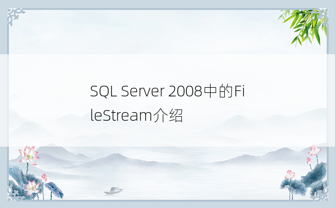 SQL Server 2008中的FileStream介绍