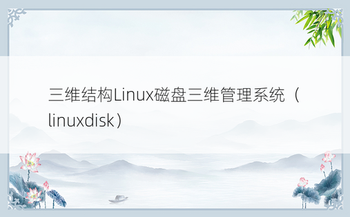 三维结构Linux磁盘三维管理系统（linuxdisk）