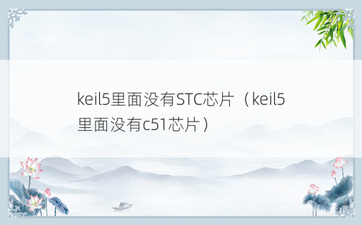keil5里面没有STC芯片（keil5里面没有c51芯片）